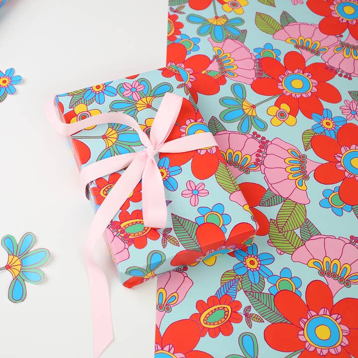 You've Got Pen On Your Face - Wholesale Wrapping Paper Roll - Rolls of Gift Wrap | Wrapping Paper Rolled | Retro | Floral8