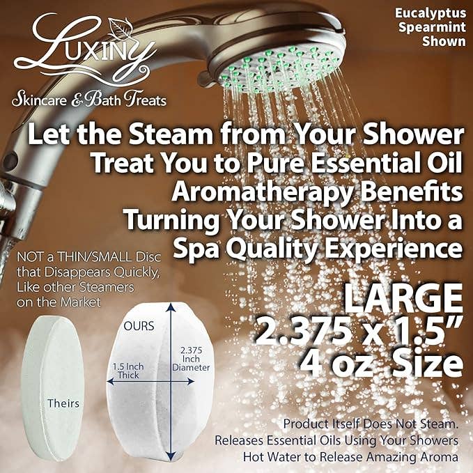 Luxiny Products - Luxurious Bath and Body - Vendita all'ingrosso Bombe/Compresse vaporizzanti da doccia - Vaporizzatori per doccia | Olio essenziale | Confezione da quattro | Regalo per la cura personale16