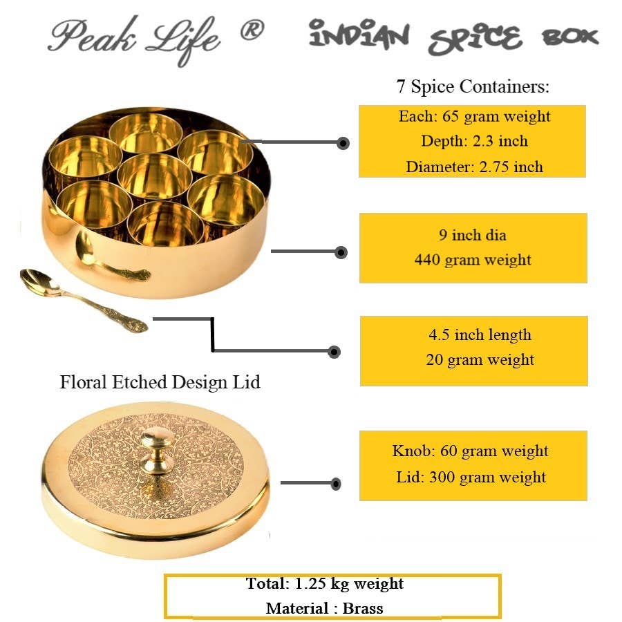 Peak Life – Großhandel Gewürzregal – Handgefertigte indische Gewürzbox für Küchengewürzgläser2