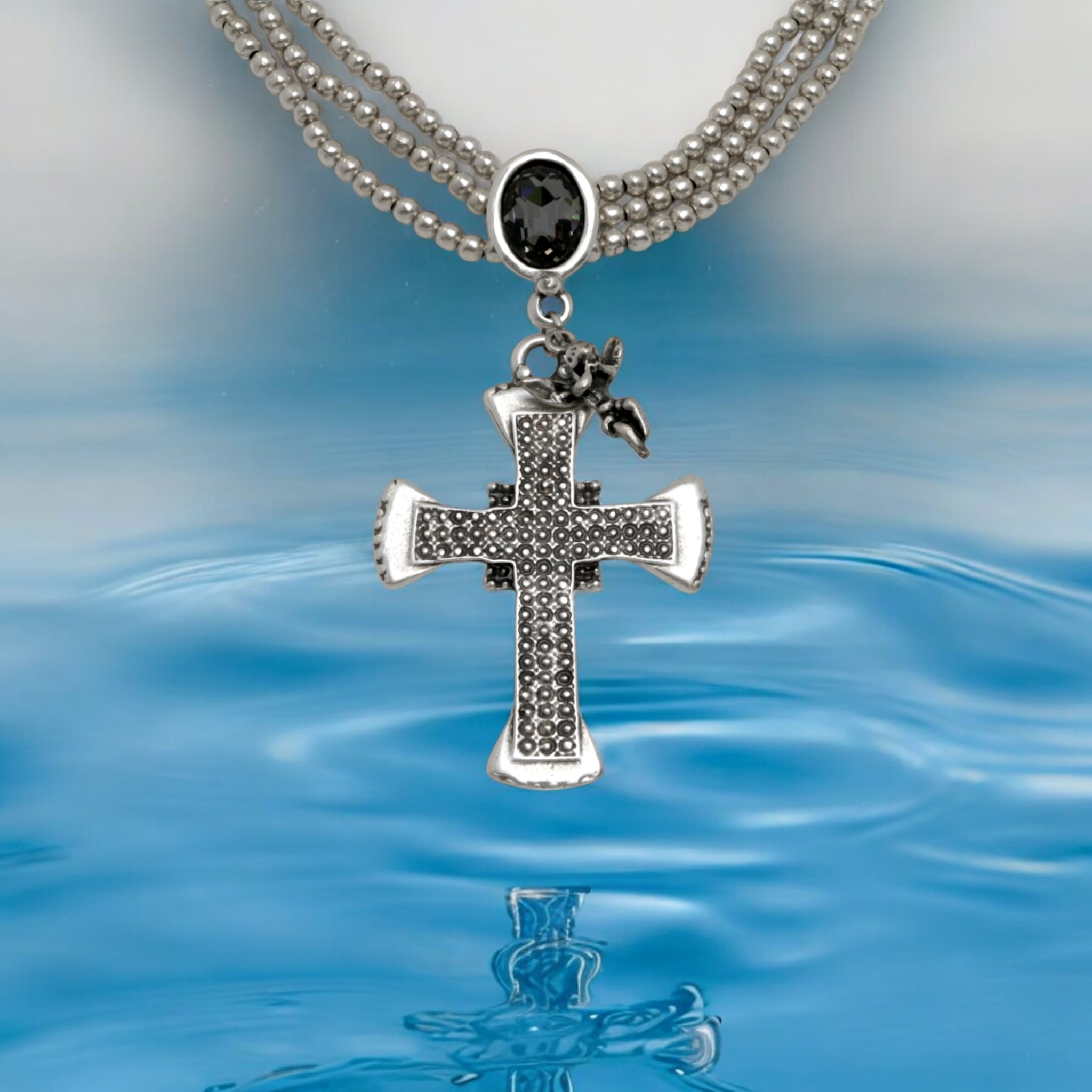 The Ancient Bazaar Jewelry & Accessories - Venta al por mayor Gargantilla ancha - N.º de artículo 1581-75G - Collar de peltre  1