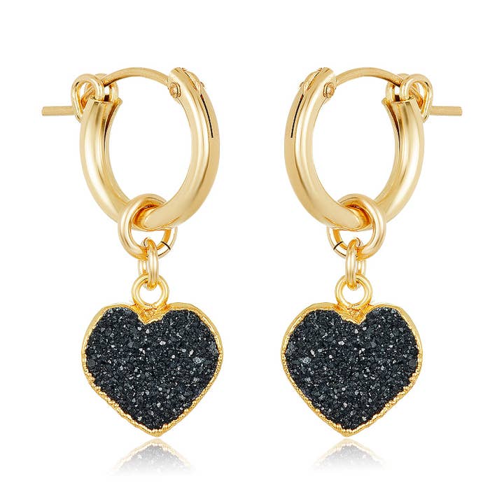 Druzy Heart Earrings for wholesale by Mabel Chong