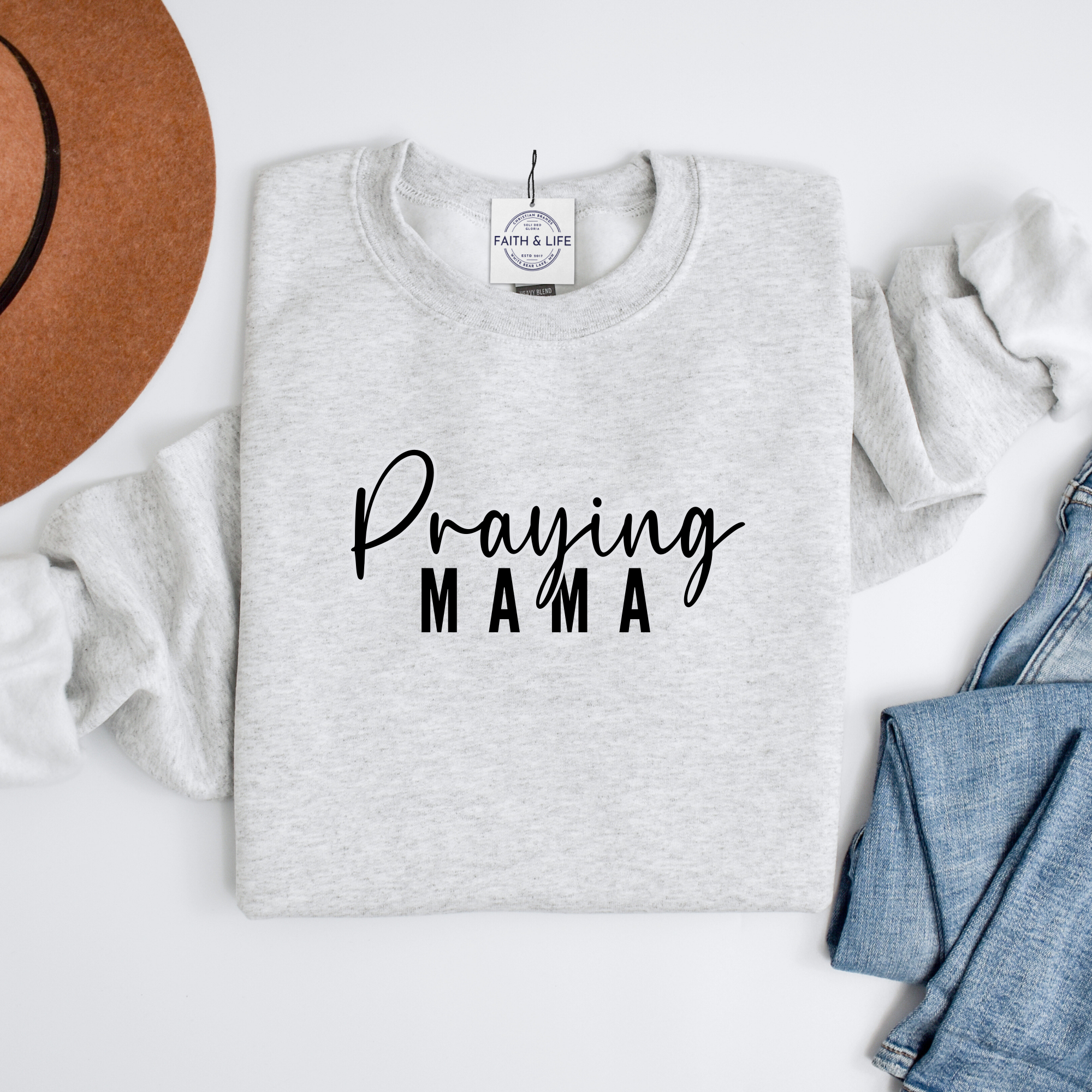 Faith & Life Christian Brands - Wholesale Graphic Sweatshirt - Women's - Praying Mama Mothers Day Christian Crewneck Sweatshirt8