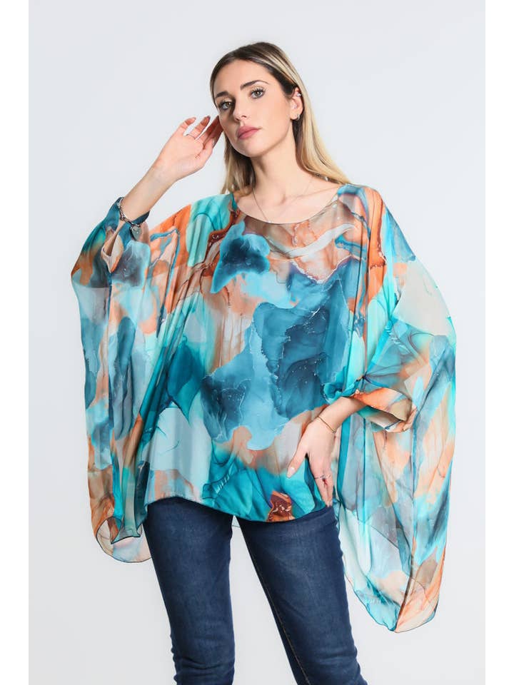 TINA Stephens Italy/Tees By Tina - Wholesale Kaftan - Women's - Sofia Zing Silk Kaftan (BQ201ZG)5