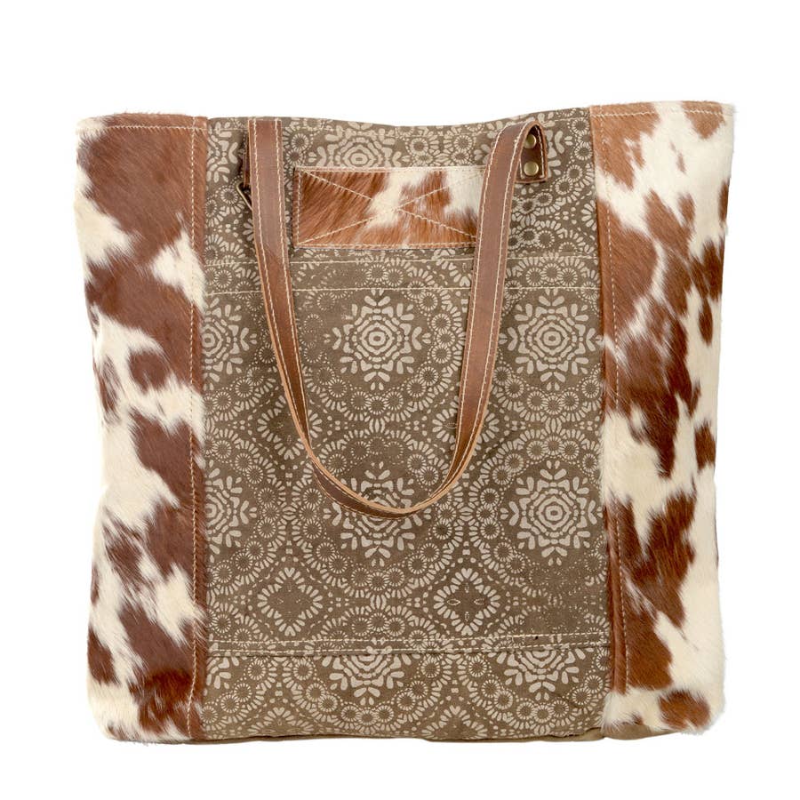 Brown Wide Get along Cowhide TOTE – Southwest Bedazzle