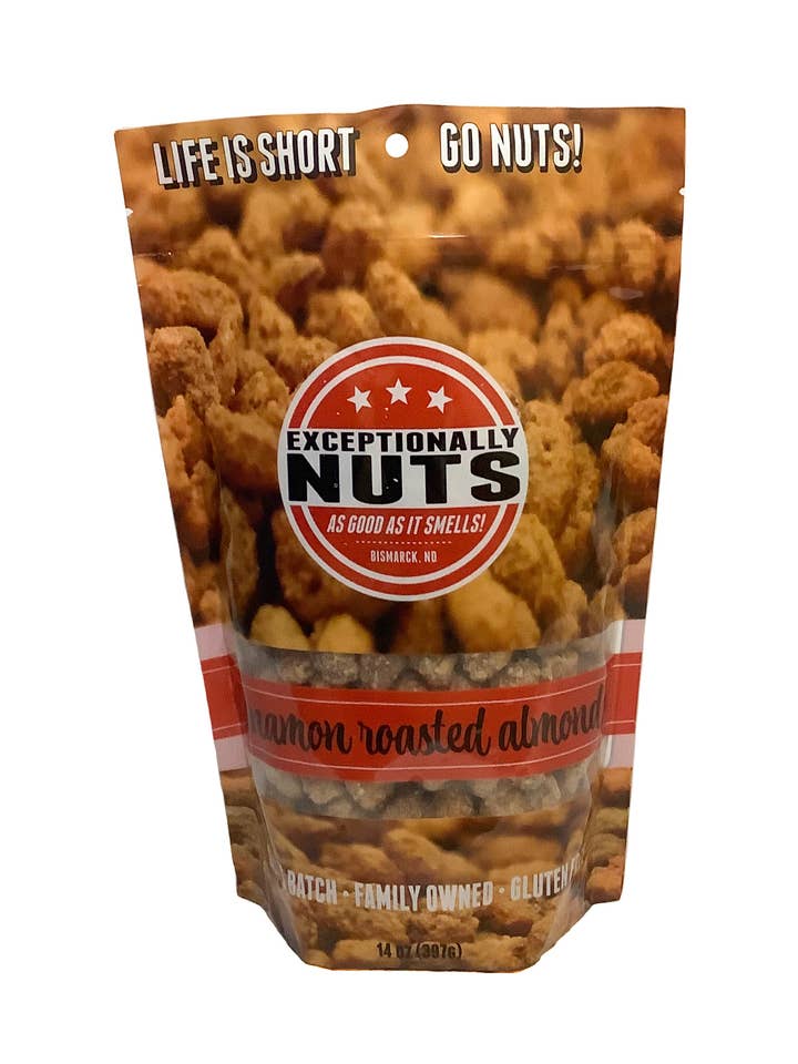 Large Cinnamon Roasted Almonds-14 oz for wholesale by Exceptionally Nuts