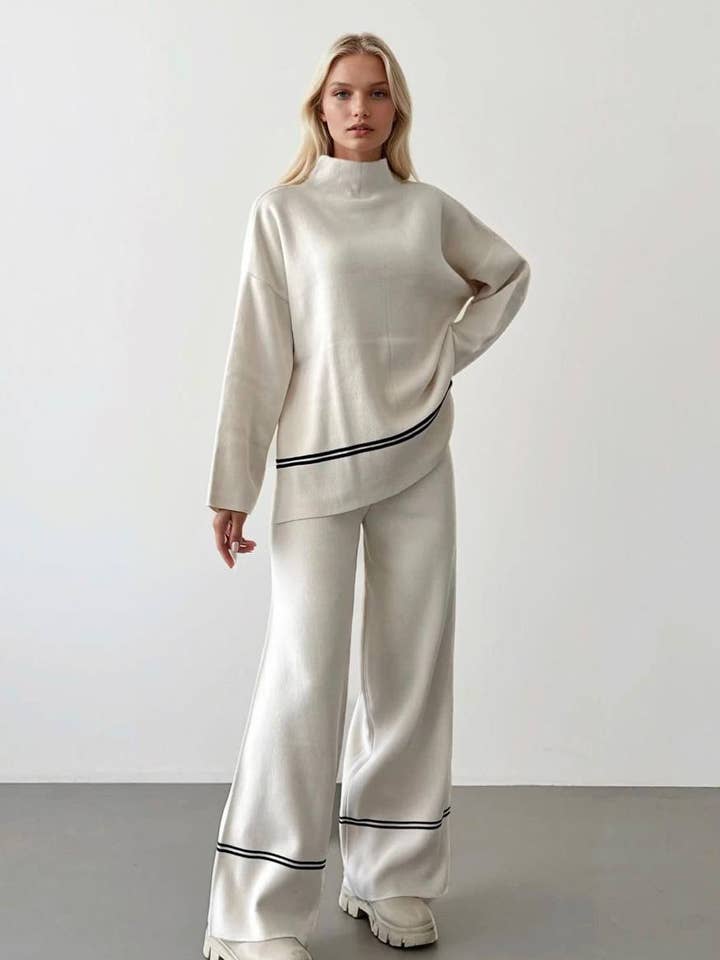 Conjunto de punto a rayas para venta al por mayor de Anaz