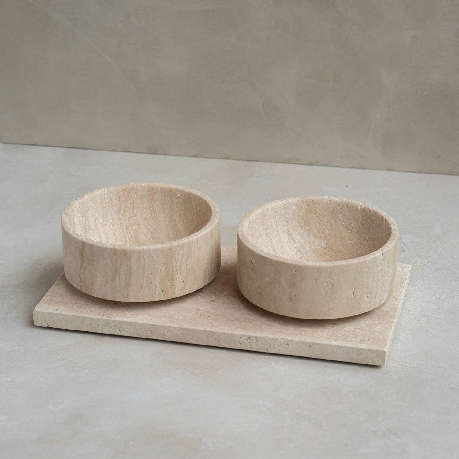 Kiwano Concept - Wholesale Pet Bowl - Cat/Dog - TRAVERTINE PET BOWL SET3