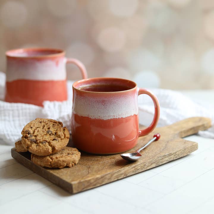 Coral Handmade Muglets | Coffee Mugs | Handmade Coffee Mugs for wholesale by Glosters Pottery