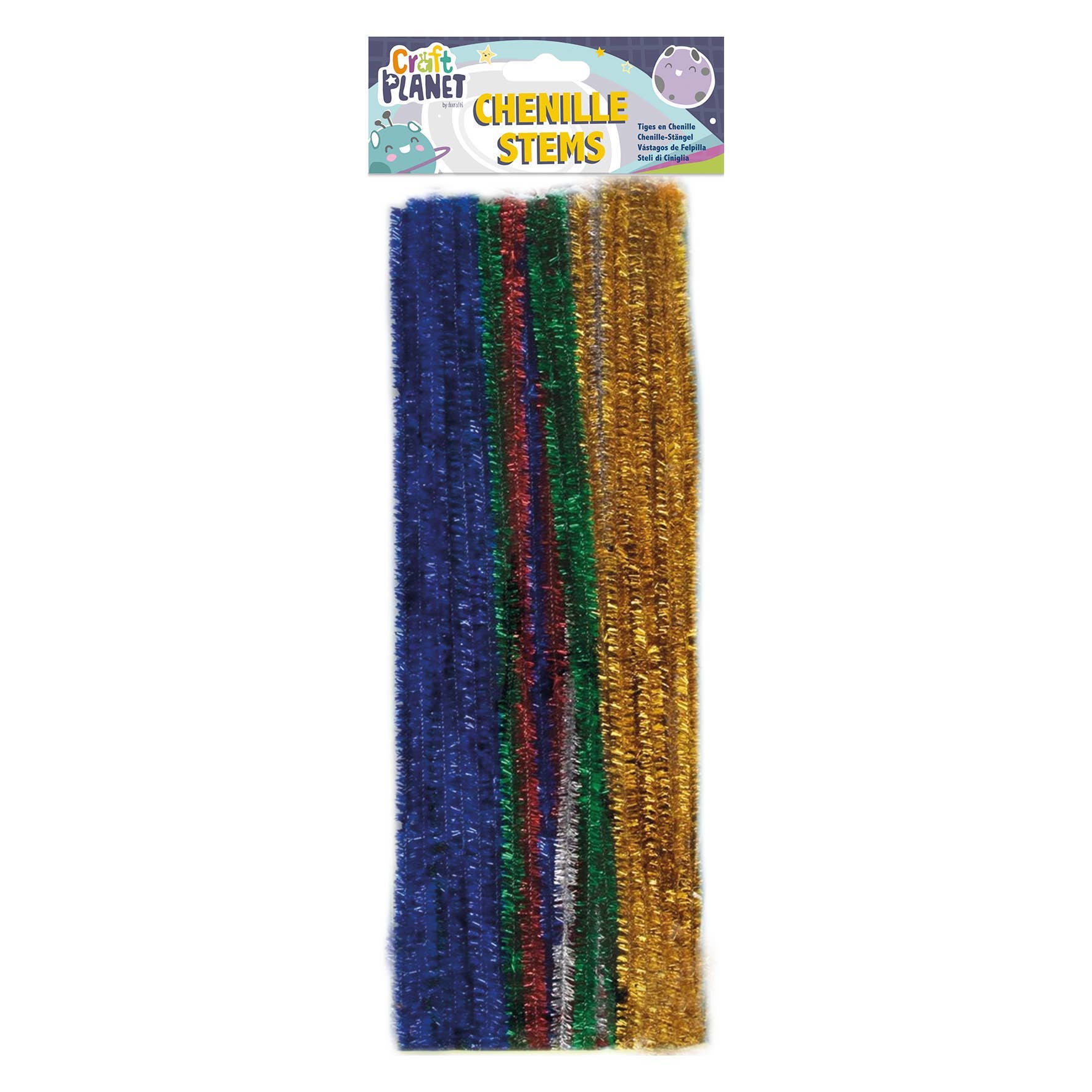 West Design Products UK – wholesale Craft supplies – Craft Planet Coloured Pipe Cleaners 300mm 40 Pack Glitter0