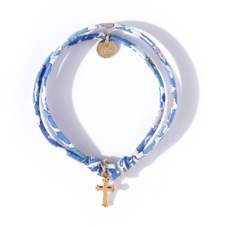 Betsy Ann plumbago sliding Liberty bracelet Cross for wholesale by Le Petit Lien de Paris