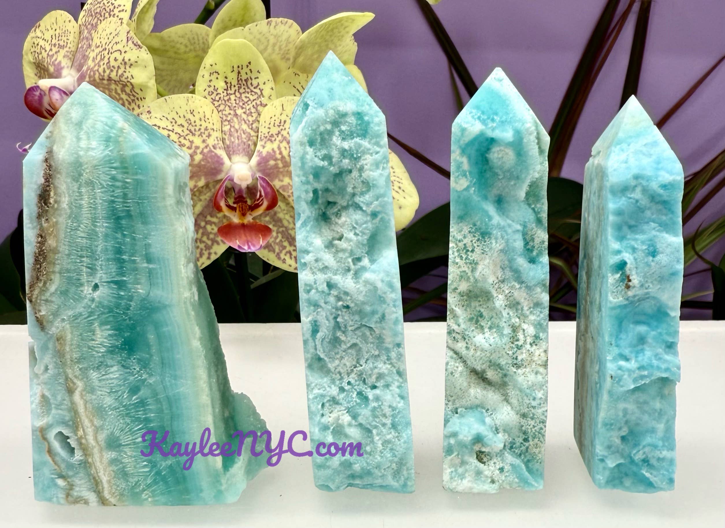 KayleeNYC - Wholesale Spirituele steen/kristal - 1 lb Natuurlijke Blauwe Aragoniet Obelisk Toren Punt Kristal3