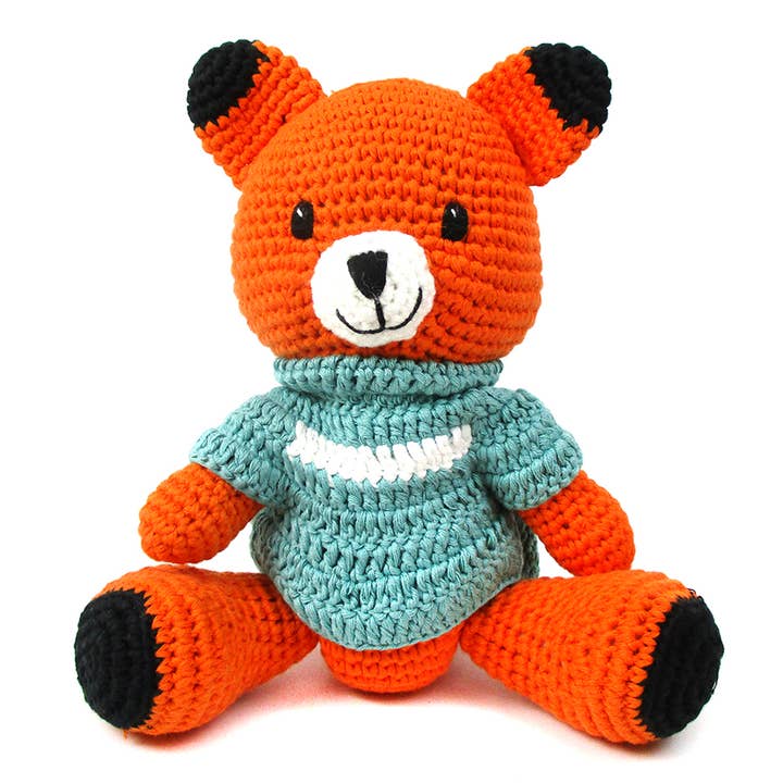 Hand Crochet Stuff Toy, Lively Fennis the Orange Fox for wholesale by Paul and Lucy