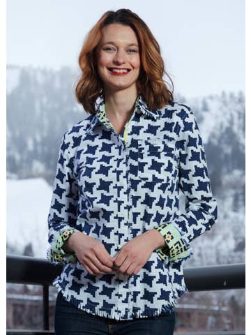 Dizzy-Lizzie - Wholesale Tunic - Women's - Cape Cod Tunic Navy White Houndstooth1