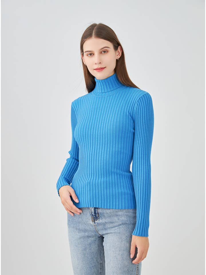 jw.atelier - Vendita all'ingrosso Maglione tricot - Donna - Maglione dolcevita a coste in seta elasticizzata20