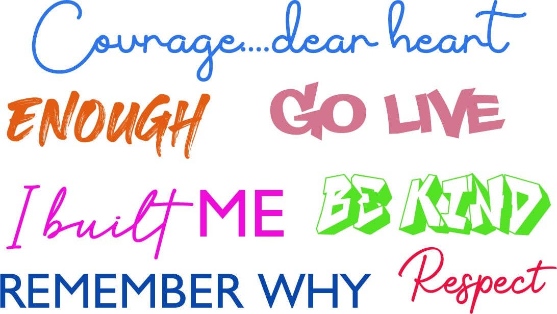 Wear Your Sole - Wholesale Shoe Jewelry - Women's - WYS Small Shoe Tattoo - Colorful Words3