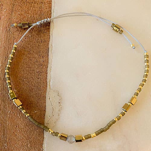 Santore Jewelry Company - Wholesale Beaded Bracelet - Miyuki: Gemstone and Seed Bead Thread Bracelet0