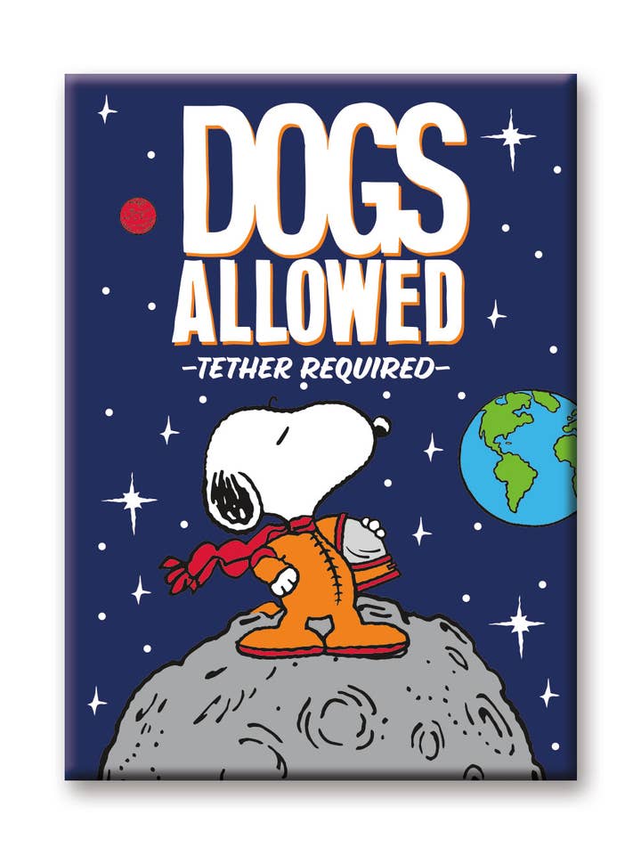 Peanuts Snoopy in Space - Dogs Allowed Flat Magnet (2.5" x 3 for wholesale by Great Stuff Novelties (GSN) by NMR Brands