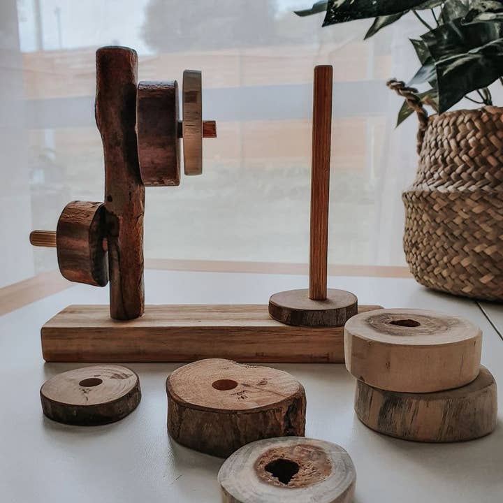 Q Toys - Wholesale Stacking rings game – Baby - Montessori Horizontal and Vertical Stacker