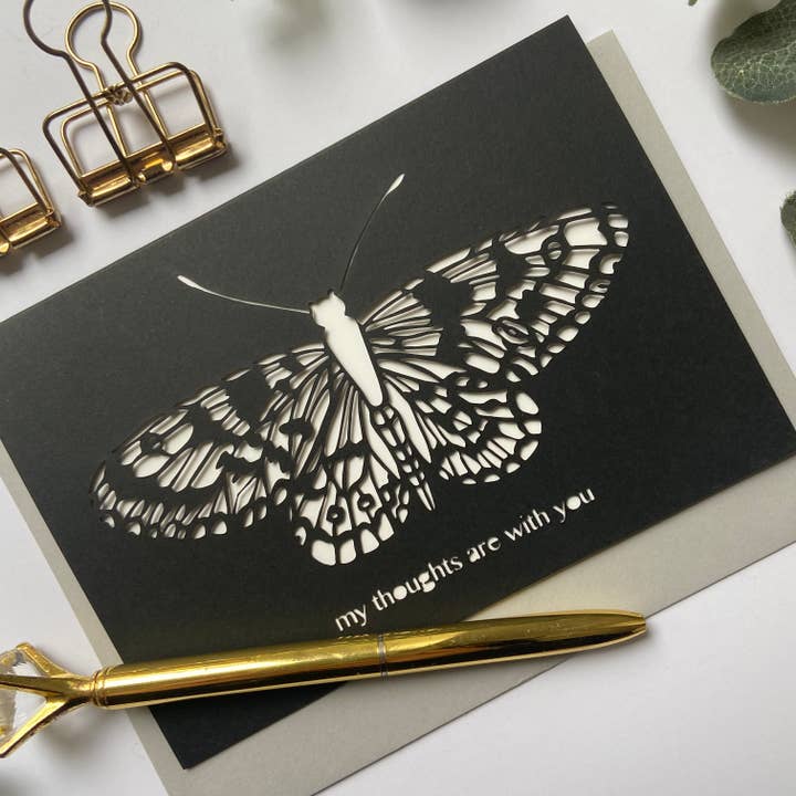 Chow's Stories - Wholesale Rouwkaart - Mijn gedachten zijn bij je kaart, Sympathy card1