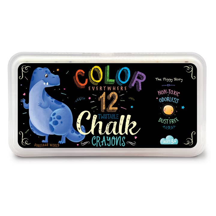 The Piggy Story - Wholesale Crayons - Kids & Baby - Dinosaur Color Everywhere Twistable Dust-Free Chalk Crayons