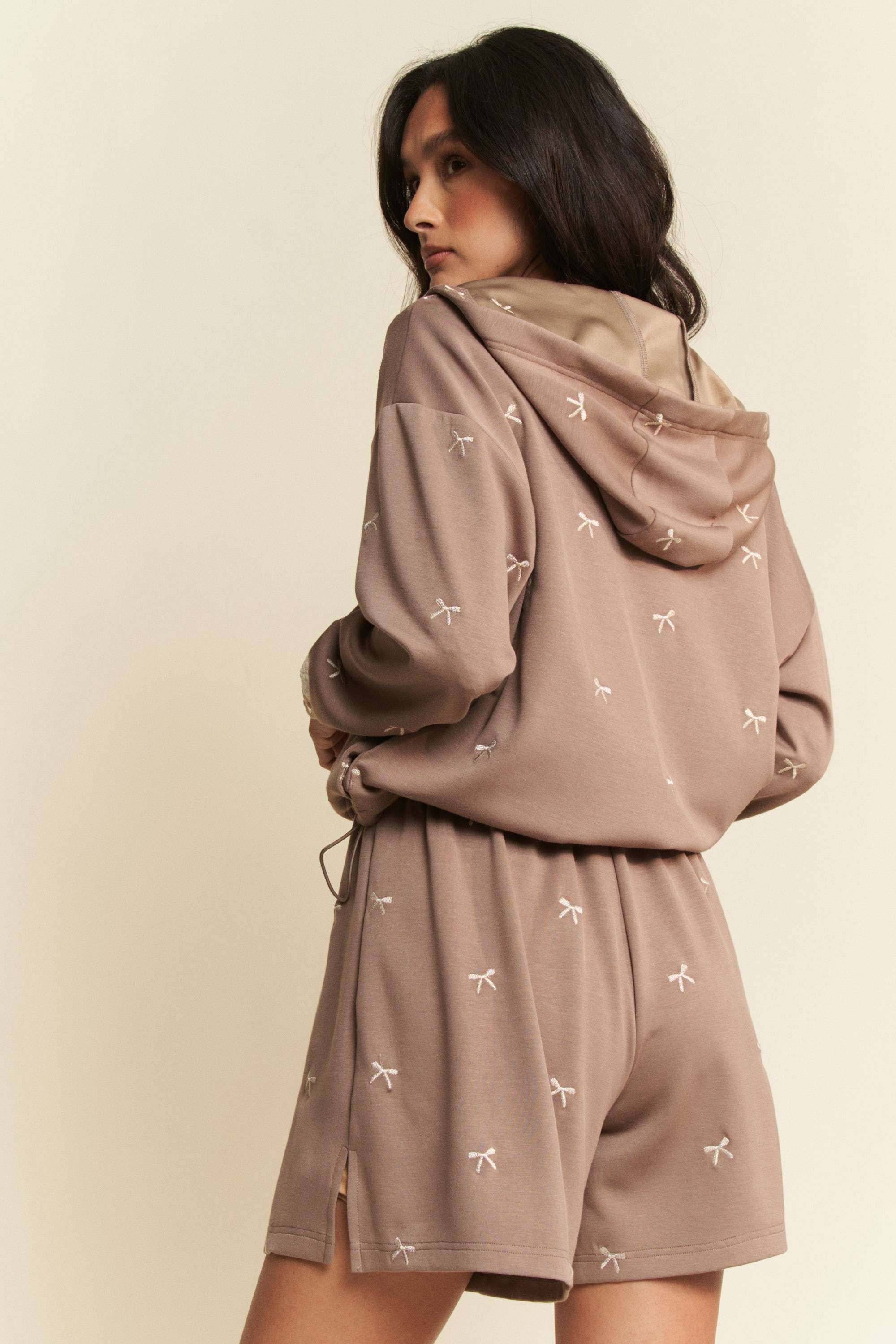 Davi & Dani - Wholesale Hoodie - Women's - RIBBON EMBROIDERY ZIP UP LONG SLEEVE HOODIE JACKET16