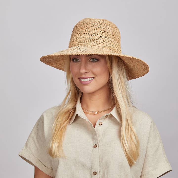 Crochet Raffia Sun Hat - Style Nova for wholesale by American Hat Makers