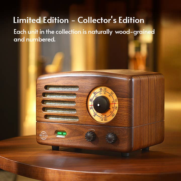 Brown MUZEN Original Ⅱ Retro Wooden AM/FM Radio Bluetooth Speaker for wholesale on Faire1