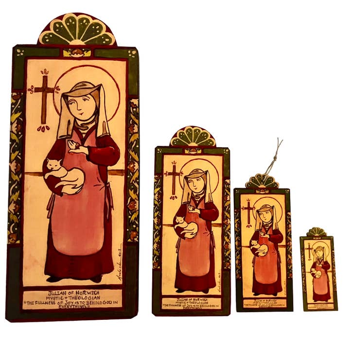 Lynn Garlick Retablos - Wholesale Painting/Drawing - Julian of Norwich-solitary women, writers, solitude, cats.1
