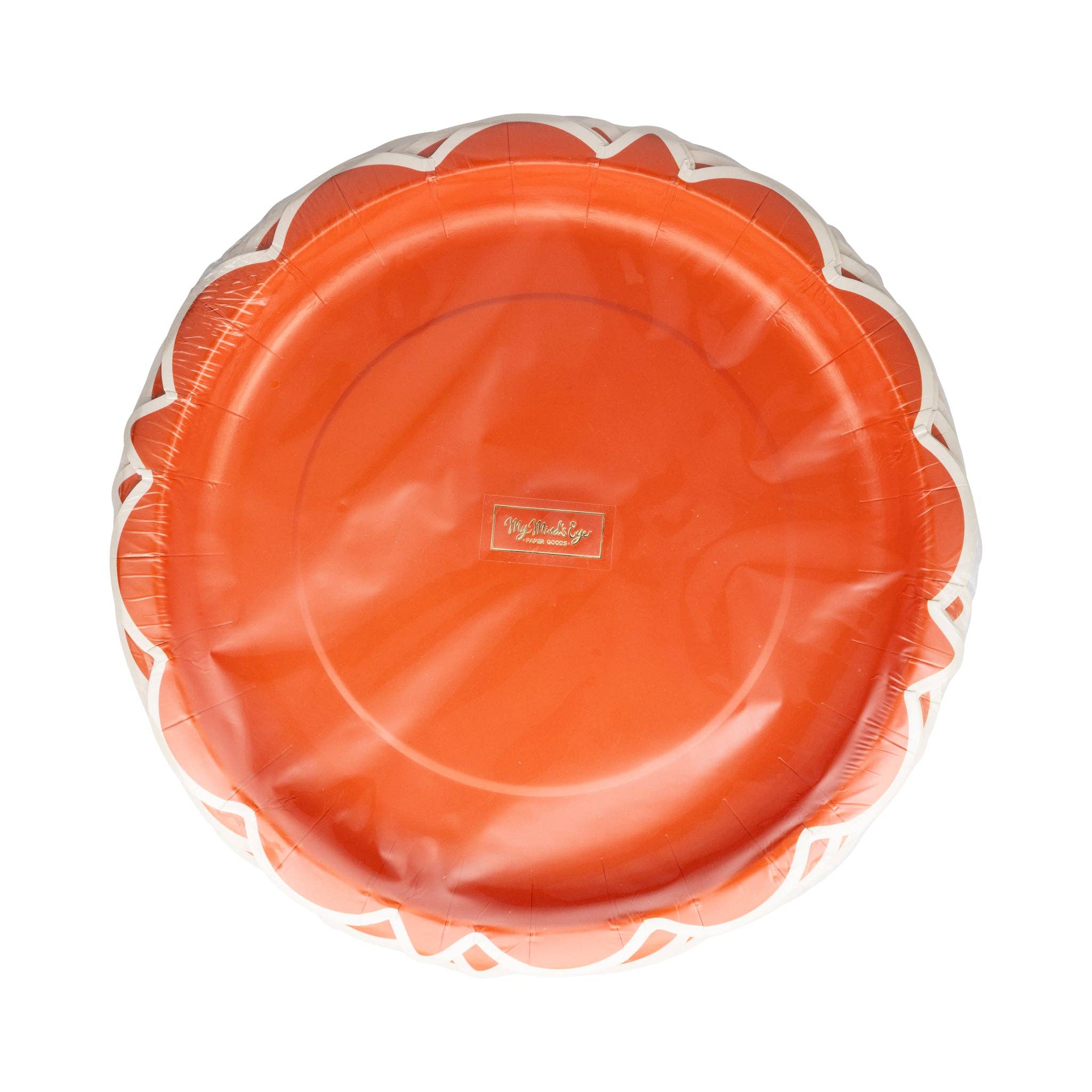 My Mind’s Eye - Wholesale Disposable Plate - FAL1242 - Falloween Rust Scalloped Round 10" Paper Plate2
