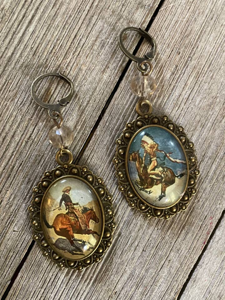 Remington Western Earrings for wholesale by Savannah Hoffman Designs Artisan Jewelry