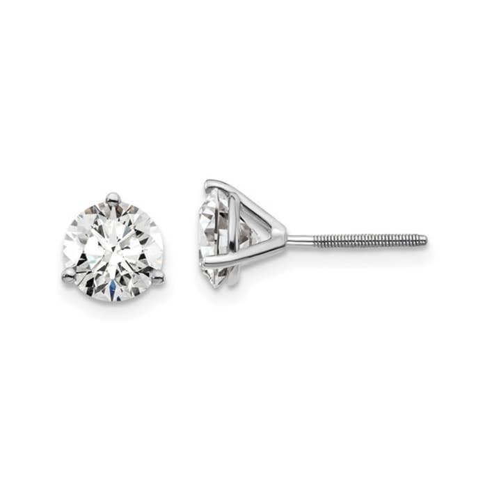 Boucles d'oreilles en or blanc 14K avec diamants créés en laboratoire. pour la vente par FCJ Jewelry LLC