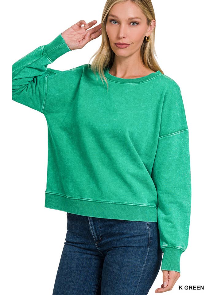 42POPS – Großhandel Sweatshirt – Damen – , French Terry Gewaschene Crop Pullover Kollektion14