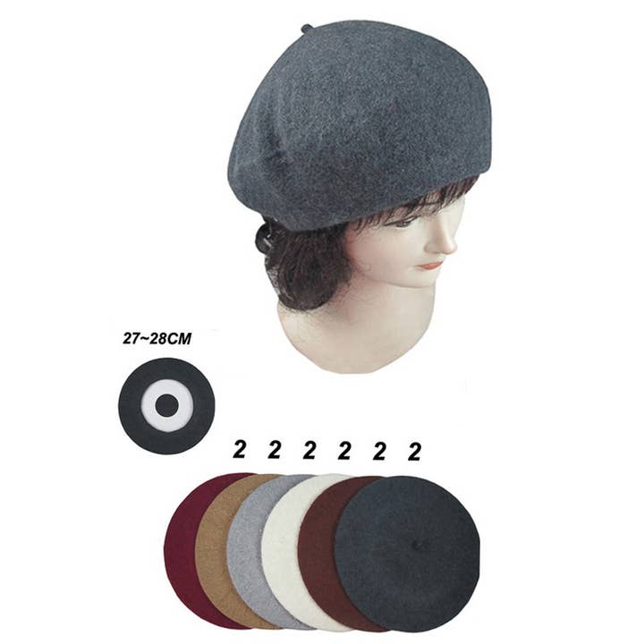 Cap Zone - Wholesale Beret – Women's - Nude And Neutrals Novelty Wool Beret Hat