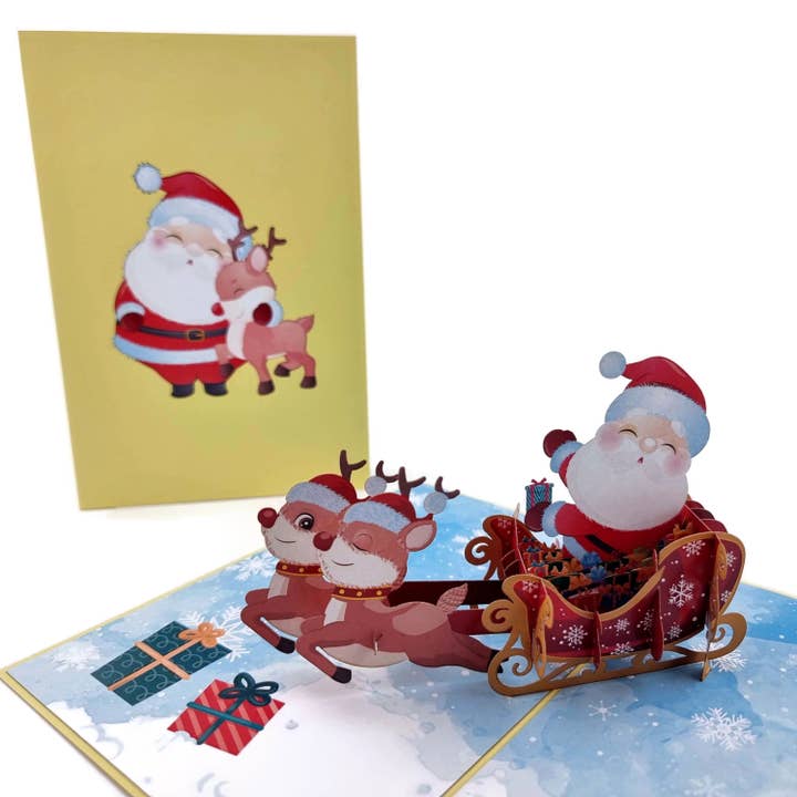 Pop-up card: Santa Claus sleigh for wholesale by Colorpop