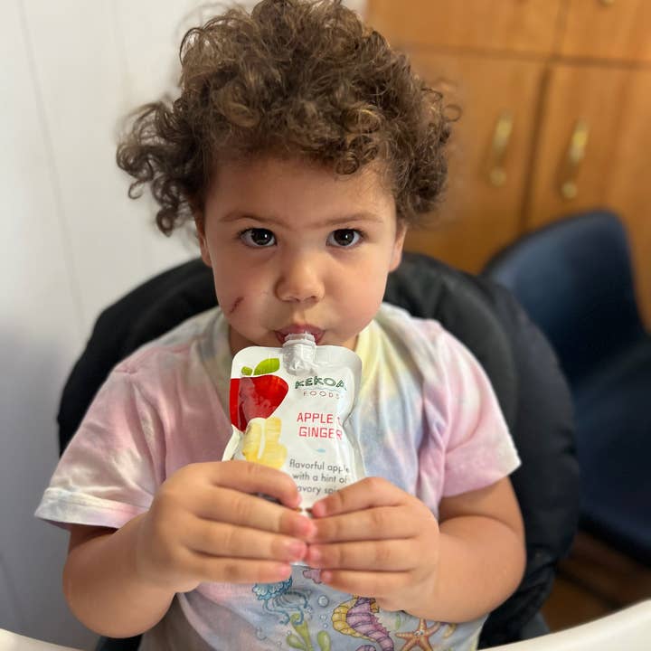Kekoa Foods - Wholesale Baby Food - Apple & Ginger Squeeze Pouch, 100% Organic Vegetarian Baby Food Purée6