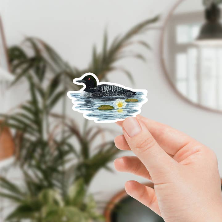 Autocollant de Plongeon | Oiseau d'État du Minnesota pour la vente par Emilie Taylor