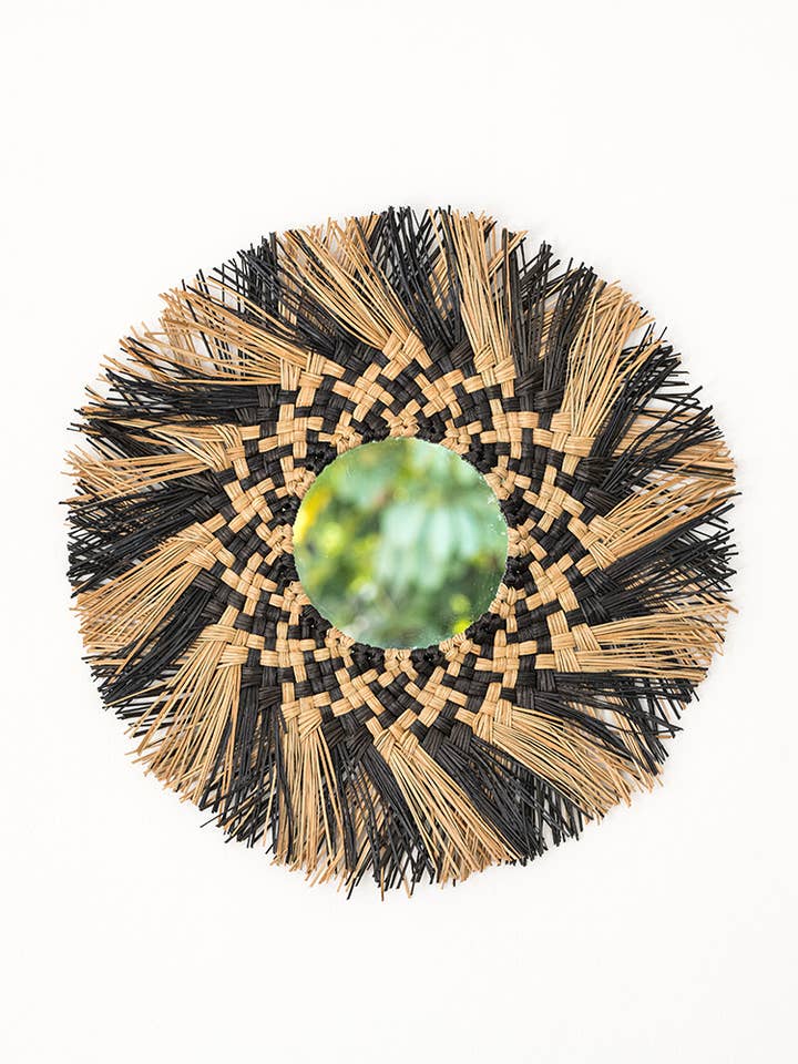 Espelho Mendong Iular Mix Natural/Preto por atacado de BALIER Deco