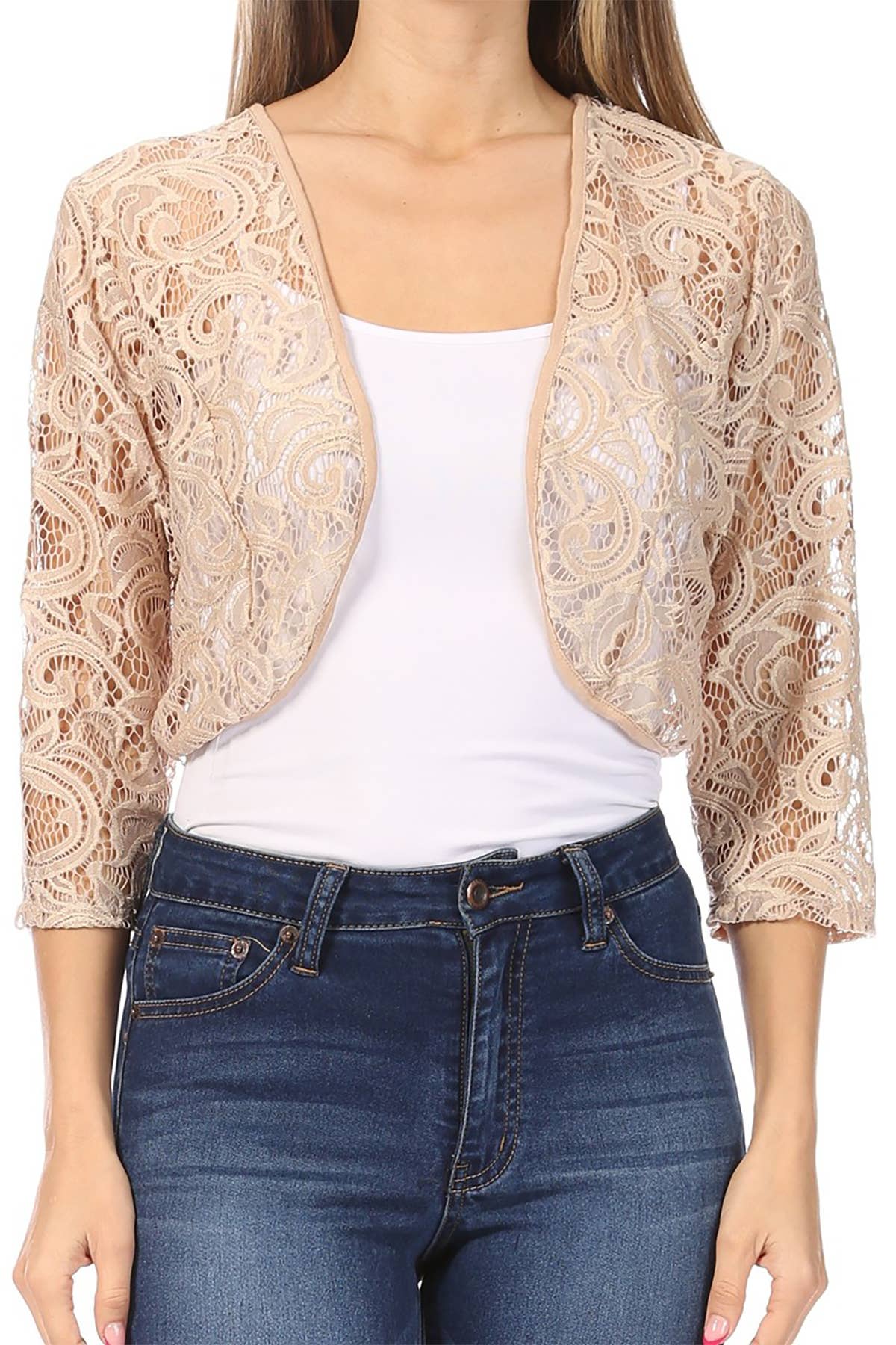 MOA COLLECTION - Wholesale Cardigan - Women's - Women's Casual Lace Bolero Crochet Cardigan16