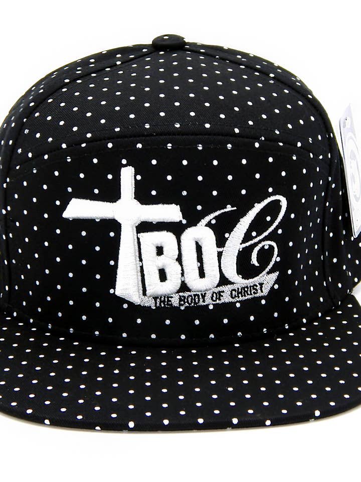 TBOC Signature Hat Sort m/Hvid Polka Dots for engroshandel hos TBOC Apparel