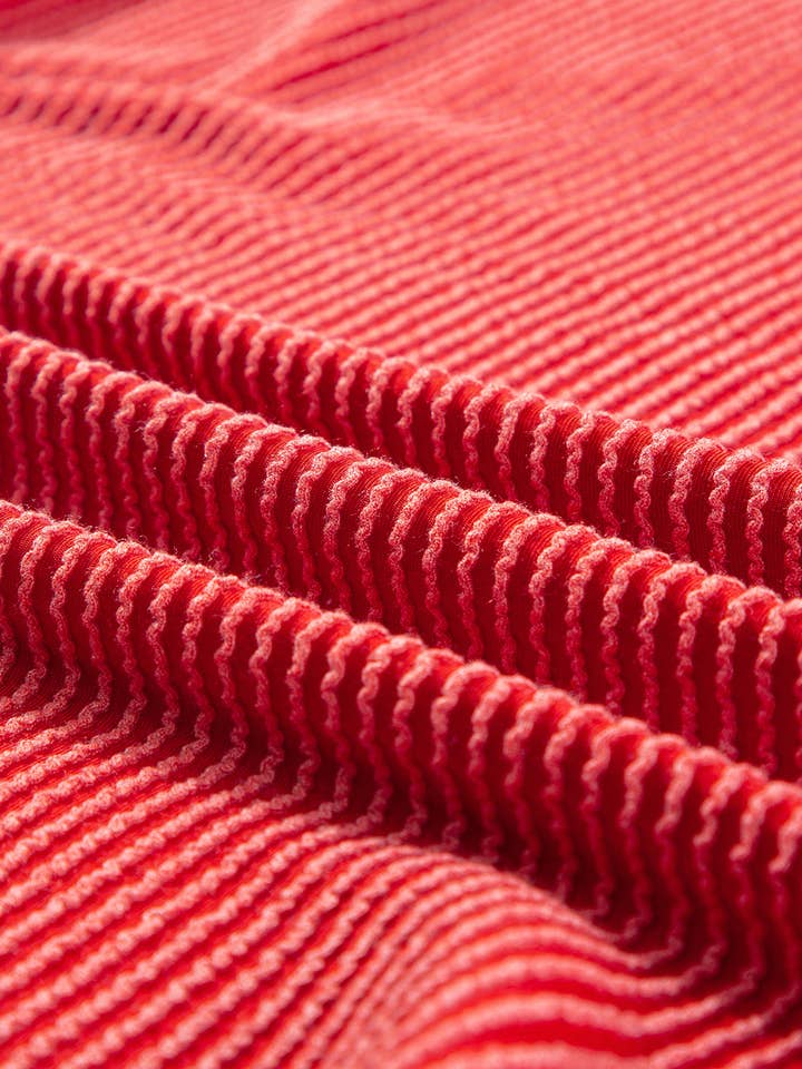 Lovesoft - Wholesale Lounge Set - Women's - Racing Red Corded MERRY Graphic Long Sleeve Top and Shorts Set4