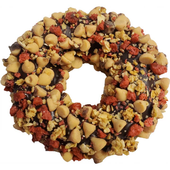K9 Granola Factory - Wholesale Pet Treats - Dog - Gourmet Donut, Carob Peanut Butter & Bacon Crunch Donut Dog Treat