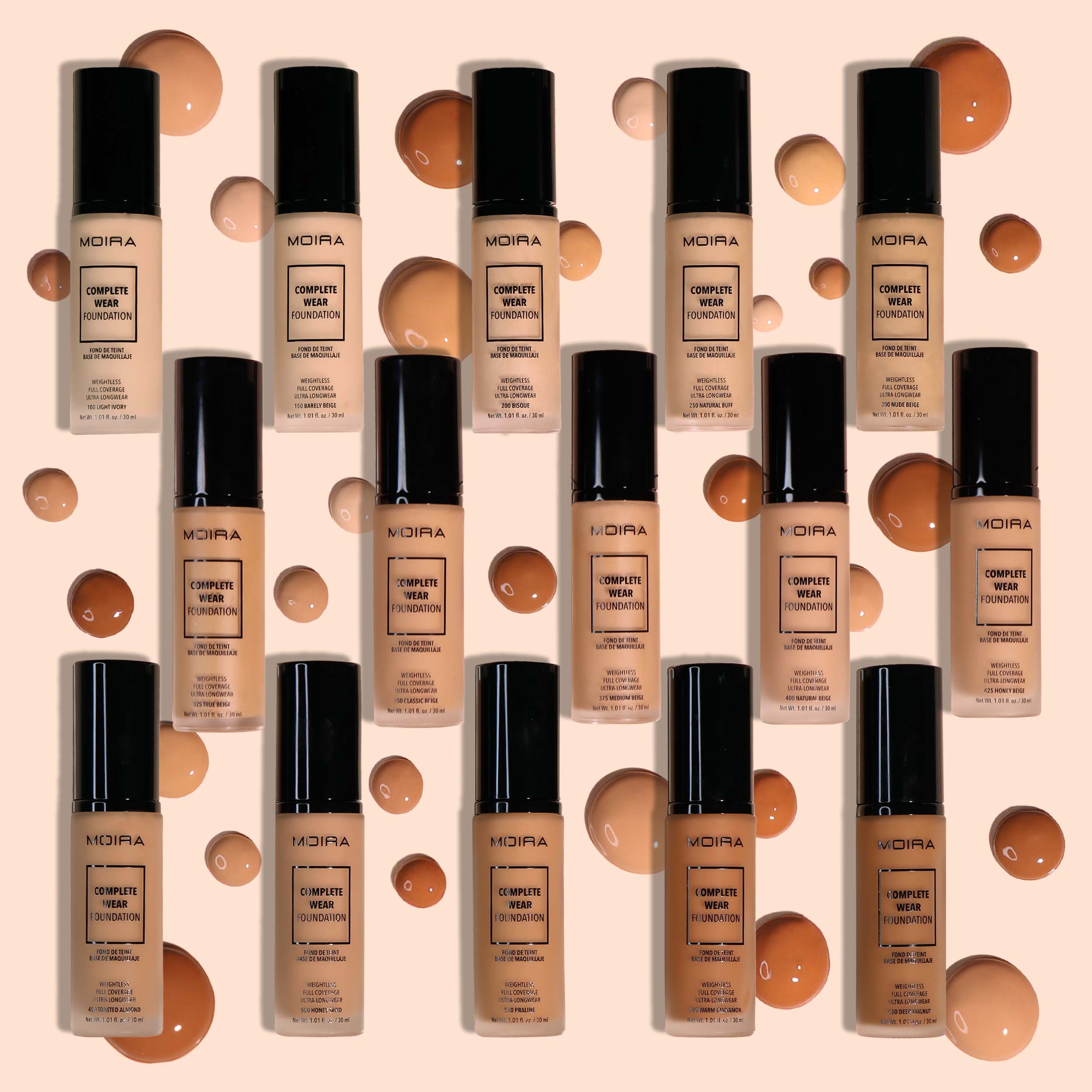 Moira Cosmetics - Wholesale Foundation - Moira Makeup Display Complete Wear Foundation (400-650) 32pc1