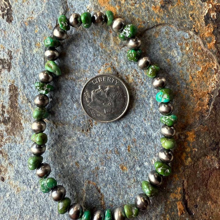 Sonoran Gold Turkis Sterlingsølv Perlearmbånd for engroshandel hos Wild Mountain Silver