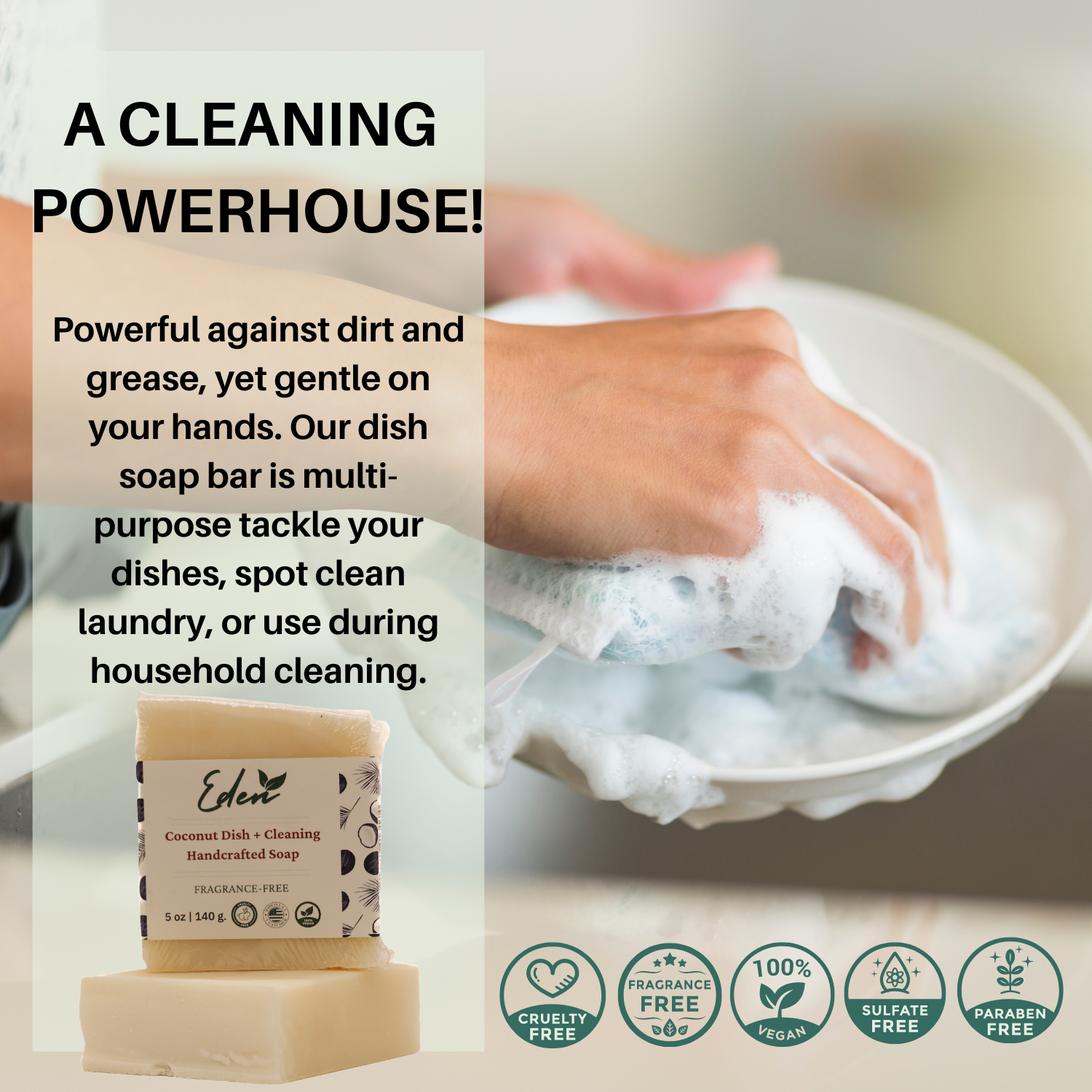 Eden Daily Essentials - Wholesale Dish Soap - Coconut Dish Soap Bar6