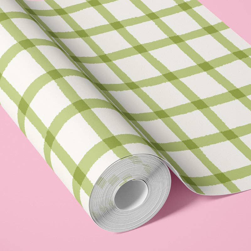 Oh So Daisy – wholesale Wallpaper – COTTAGE GINGHAM - SOFT MOSS WALLPAPER1