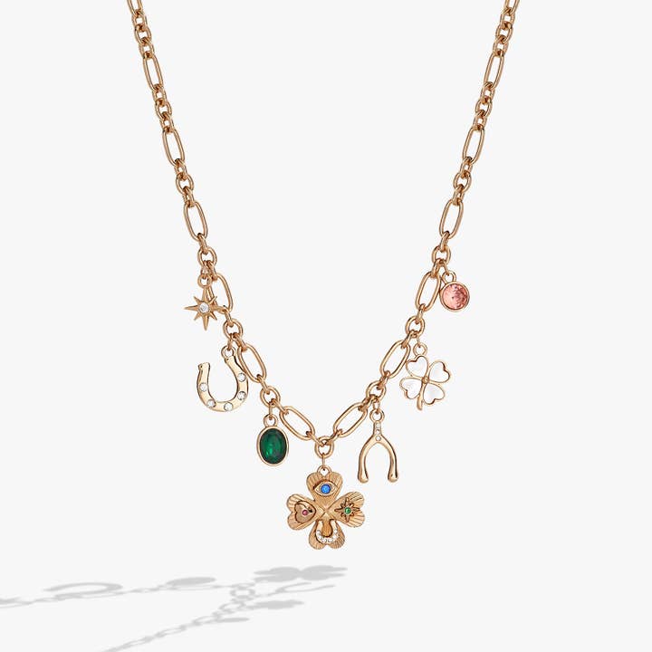 Lucky Four Leaf Clover Charm Necklace for wholesale by Alex and Ani