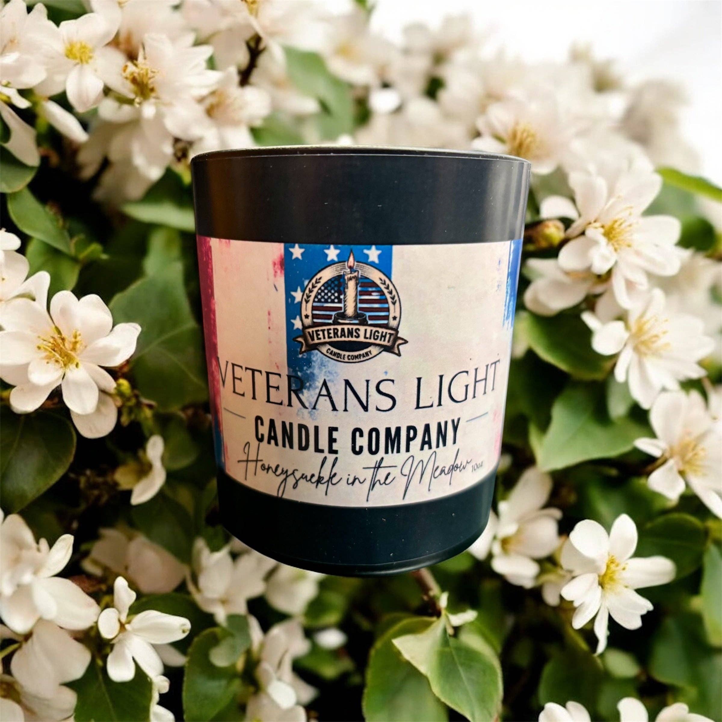 Veterans Light Candle Company - Vente Bougie en bocal - Bougie Prairie de Chèvrefeuille | Parfum Floral de Chèvrefeuille