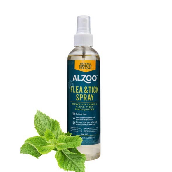 ALZOO PLANT-BASED FLEA & TICK REPELLENT SPRAY, 8oz for wholesale by ALZOO