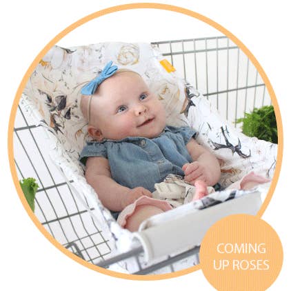 Baby Shopping Cart Hammock - Coming Up Roses Beautiful Floral Print for wholesale by Binxy Baby