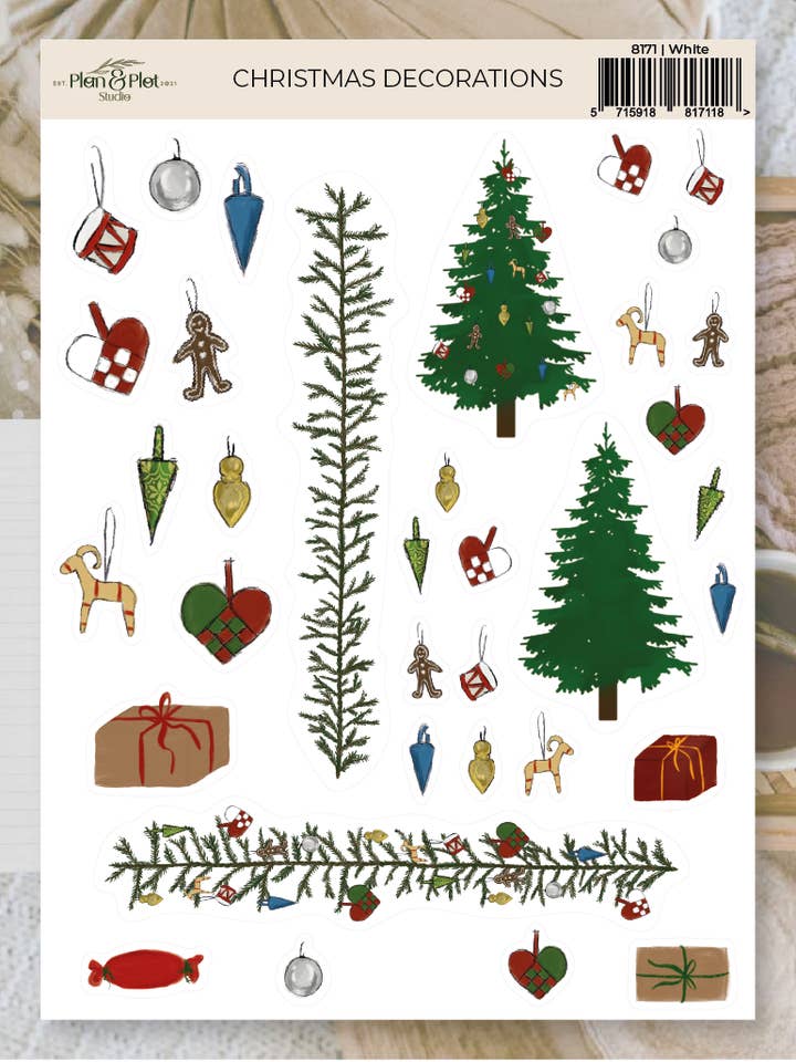 Decorazioni di Natale | Adesivi per la vendita all'ingrosso da parte di Plan & Plot Studio